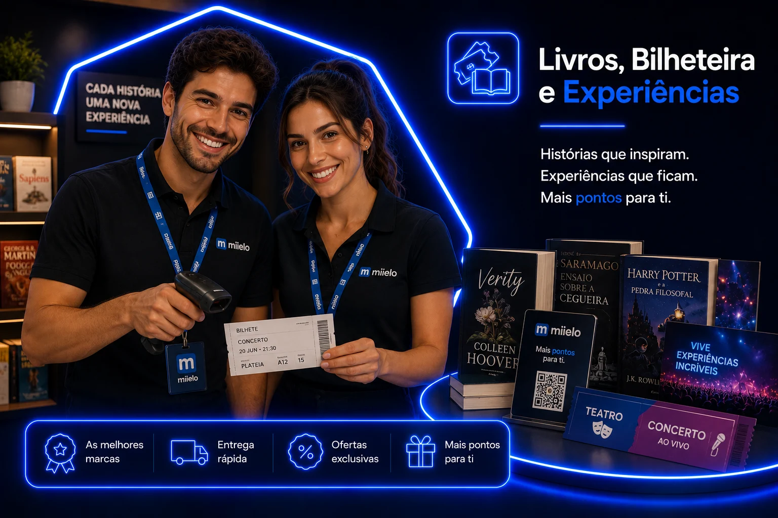 Categoria Miielo Livros, Bilheteira e Experiências